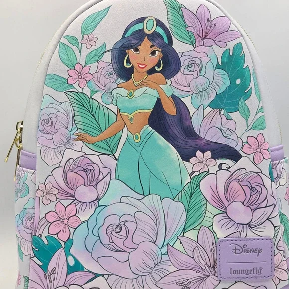 New Loungefly Disney Jasmine Lavender Mini Backpack Loungefly Aladdin Jasmine Purple Cosplay Mini Backpack - EE  main image 4